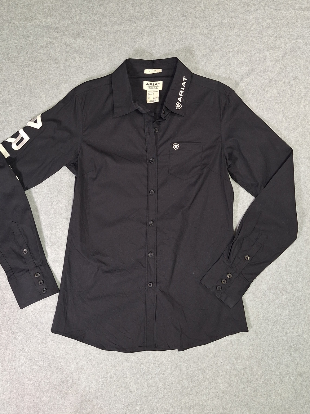 Ariat Women's Black Long-Sleeve Western Button Shirt Size S